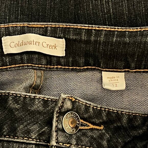 Coldwater Creek Women’s Size 12 Cropped Jeans – Dark Wash Stretch Denim - Picture 5 of 7